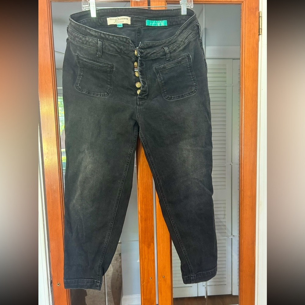 Pilcro and the Letterpress High Rise Black Jeans